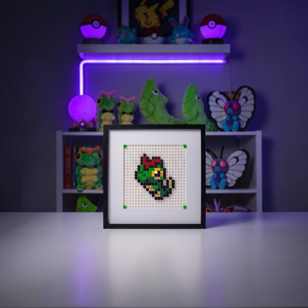 Caterpie pixel art kit product shot
