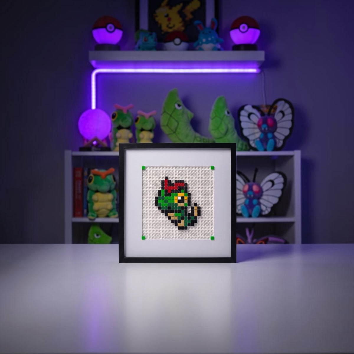 Caterpie pixel art kit product shot