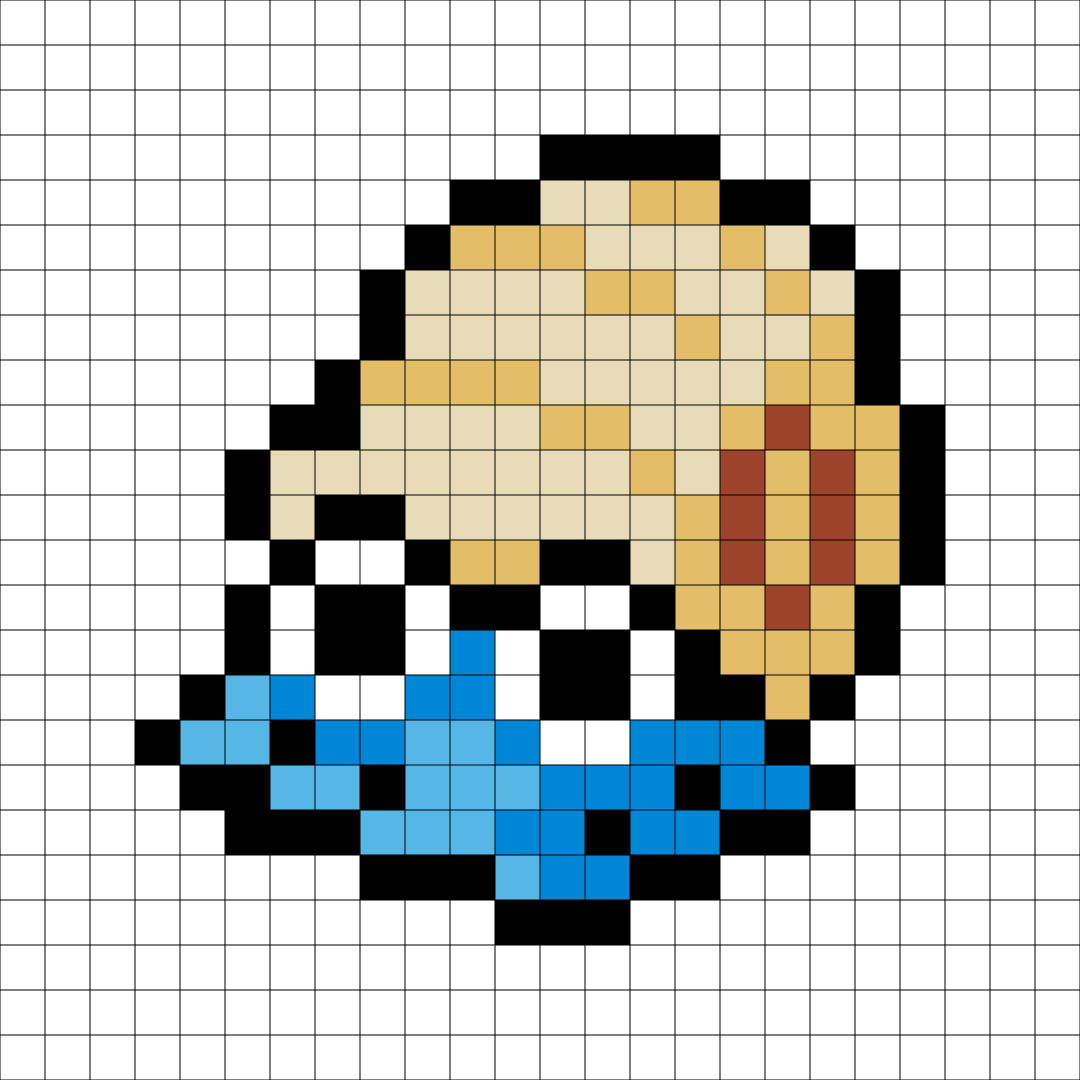 Omanyte Pixel Art Kit — Kit No. 138 build map