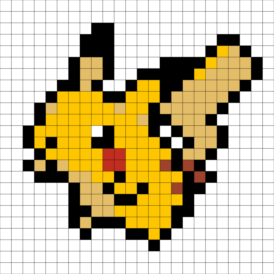 Pikachu Pixel Art Kit — Kit No. 25 build map