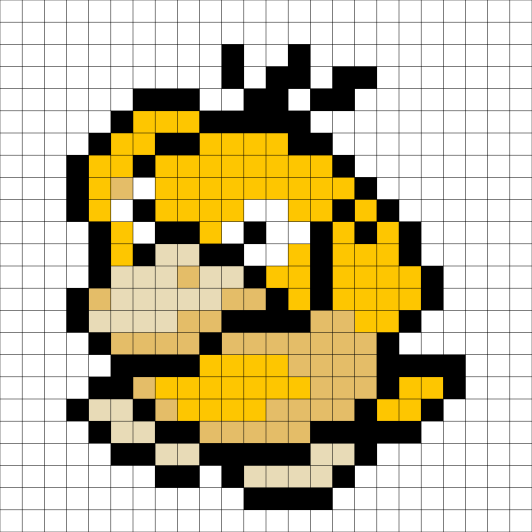 Psyduck Pixel Art Kit — Kit No. 54 build map